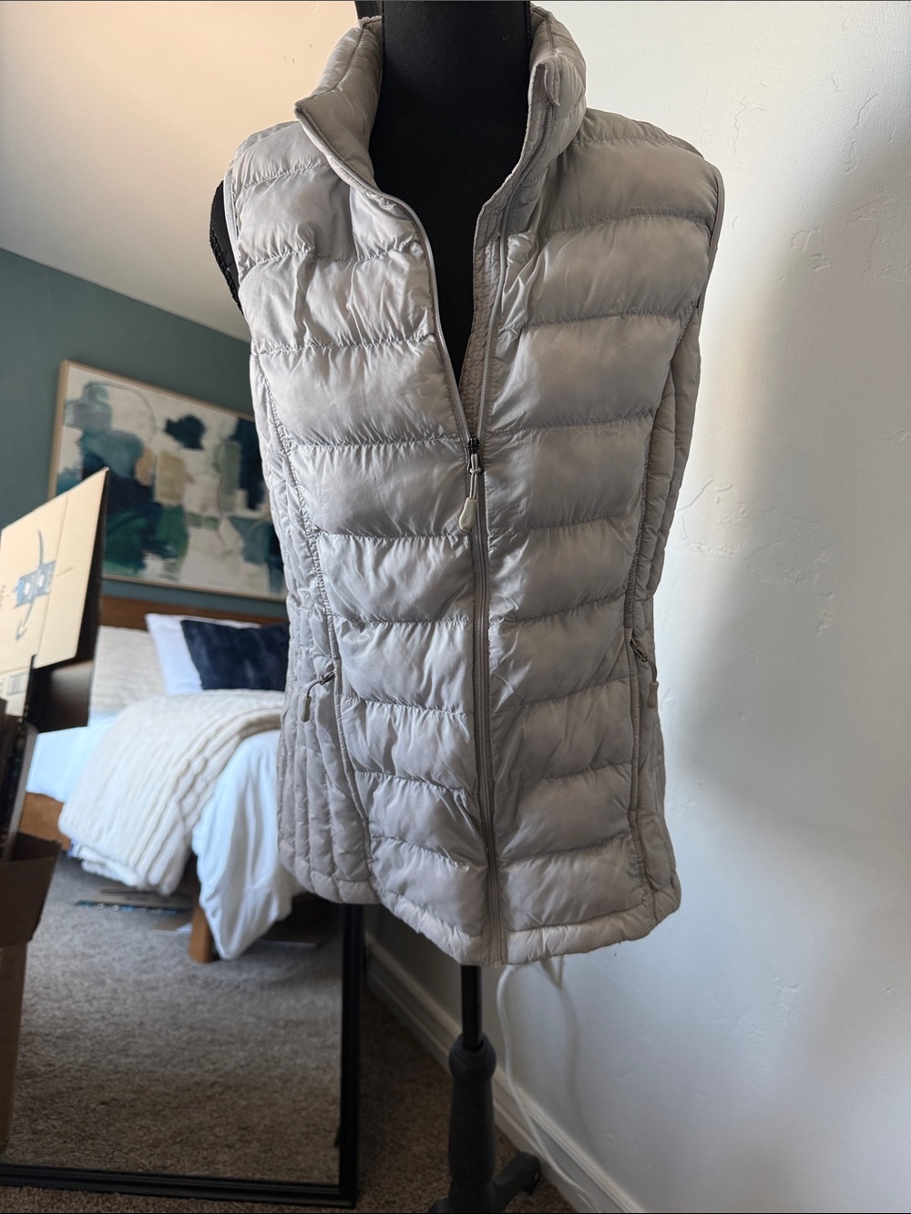 32 Degrees Light Gray Quilted Packable Vest